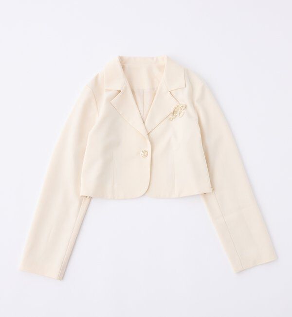  「ブローチ付きショートテーラージャケット/WEB限定リバイバル」|テーラードジャケット|