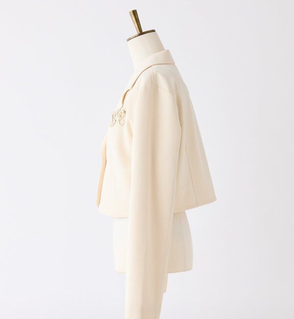  「ブローチ付きショートテーラージャケット/WEB限定リバイバル」|テーラードジャケット|