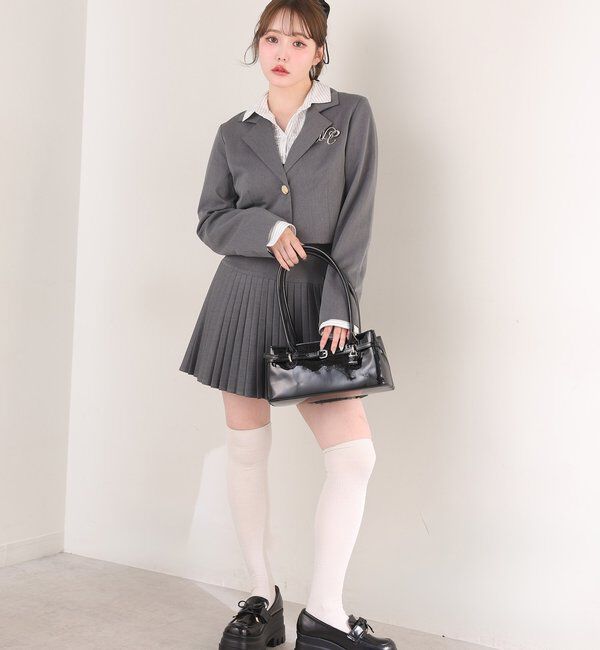  「ブローチ付きショートテーラージャケット/WEB限定リバイバル」|テーラードジャケット|