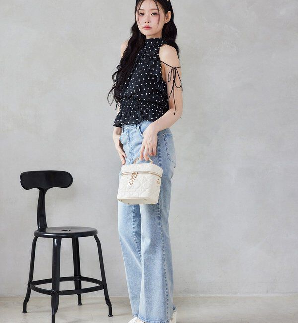  「WEB限定/チャーム付きキルティングバニティバッグ」|ショルダー・メッセンジャー|