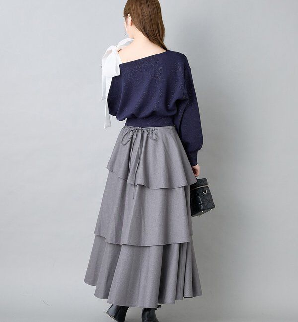  「スリットティアードロングスカート／後ろレースアップ」|スカート|