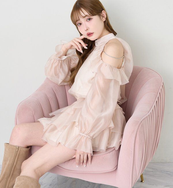  「肩ビジューアメスリチュニック」|シャツ・ブラウス|