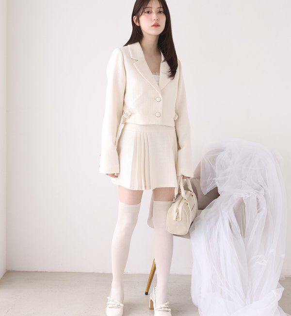  「【SMサイズ展開あり】ツイードプリーツミニスカート」|スカート|