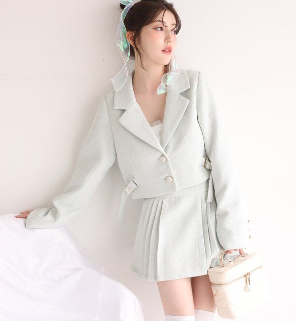  「【SMサイズ展開あり】ツイードプリーツミニスカート」|スカート|