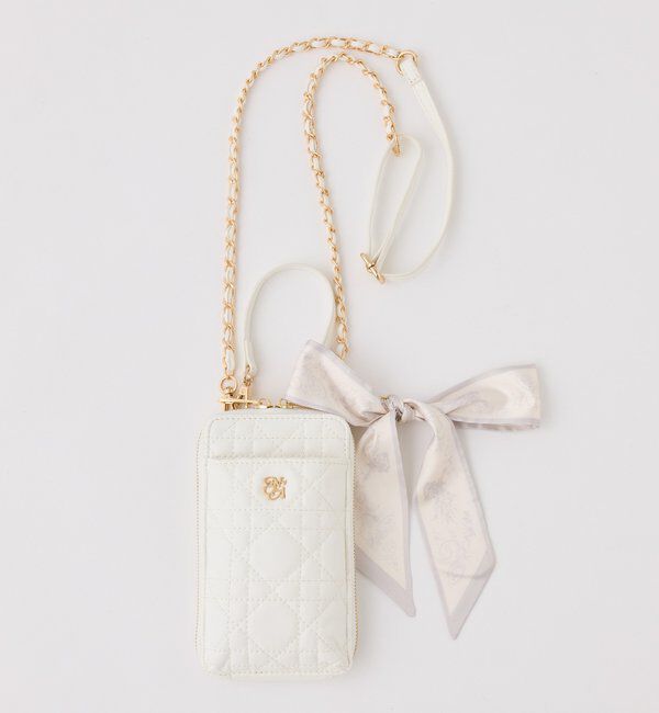  「スカーフ付きキルティングスマホショルダー」|ショルダー・メッセンジャー|