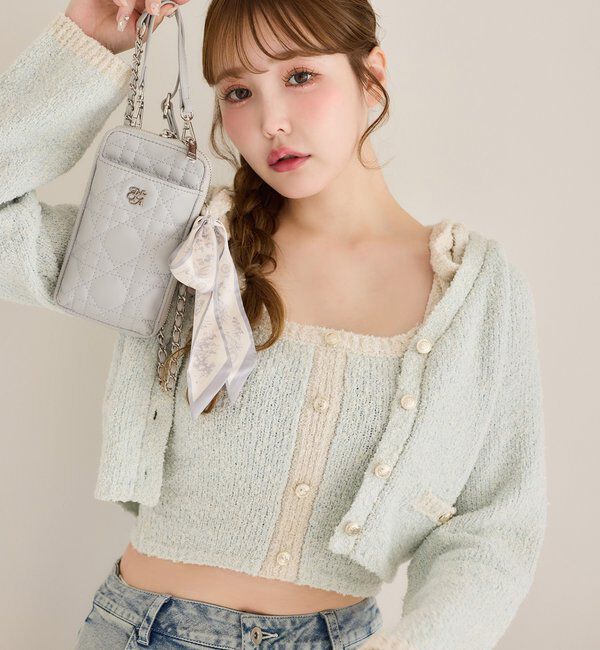  「スカーフ付きキルティングスマホショルダー」|ショルダー・メッセンジャー|