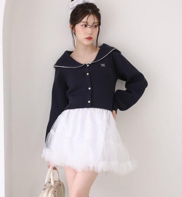  「ロゴ刺繍セーラーニット」|ニット・セーター|