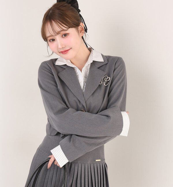  「ロゴ刺繍レイヤードトップス」|プルオーバー|