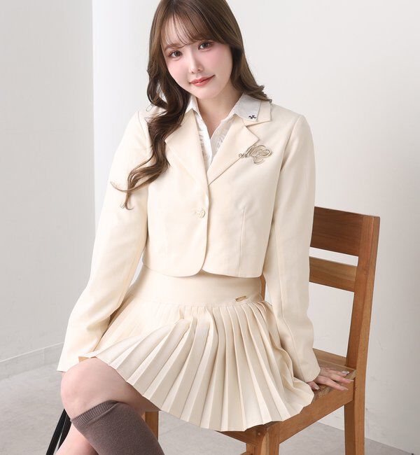  「ロゴ刺繍レイヤードトップス」|プルオーバー|