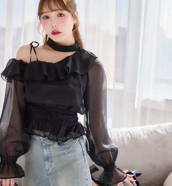  「2WAYワンショルフリルブラウス」|シャツ・ブラウス|