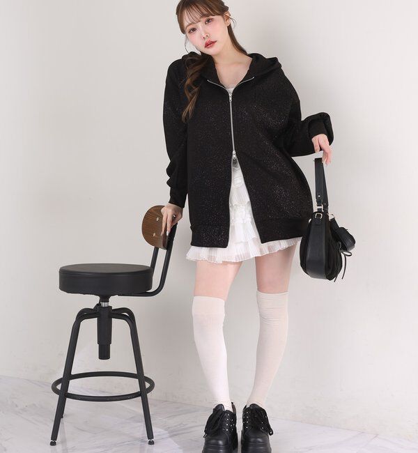  「ロゴグリッターパーカー」|プルオーバー|