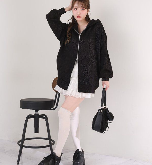  「ロゴグリッターパーカー」|プルオーバー|