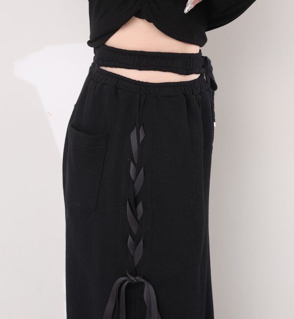  「【セットアップ可能】サイドカットレースアップスウェットパンツ」|その他|