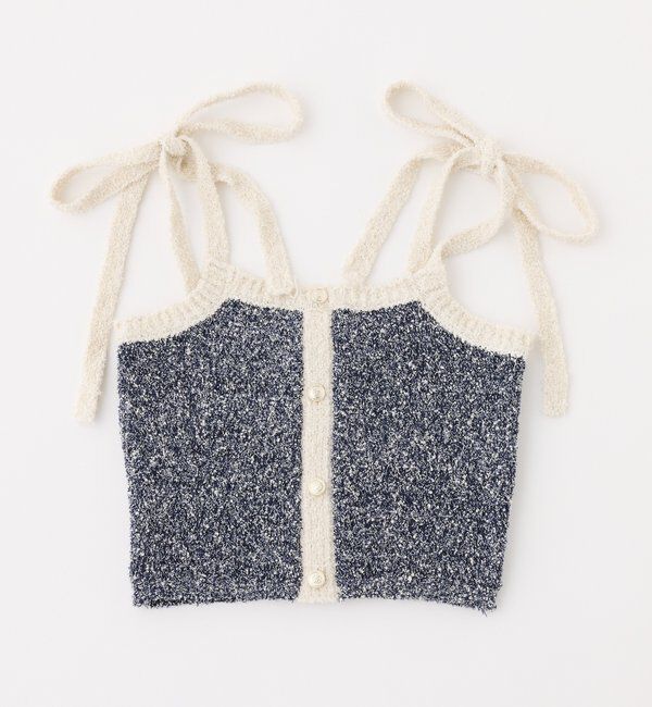  「【セットアップ可能】肩リボン配色ビスチェ」|ニット・セーター|