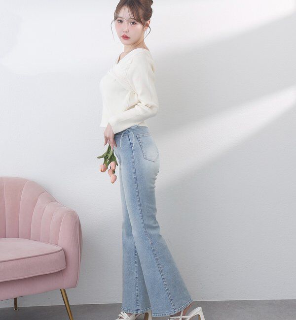  「異素材ドッキングオフショルニット」|ニット・セーター|