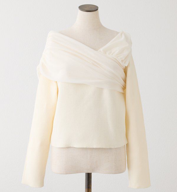  「異素材ドッキングオフショルニット」|ニット・セーター|