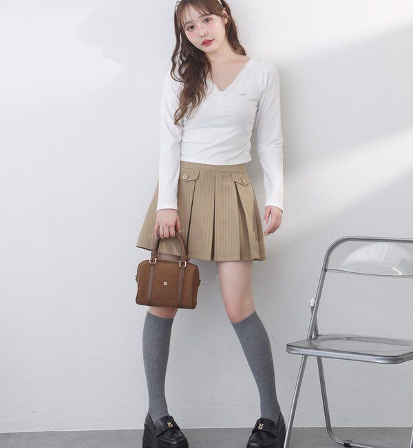  「プレート付きフロントギャザートップ」|プルオーバー|