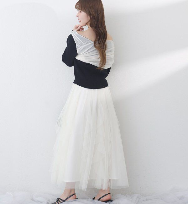  「チュールフリルロングスカート」|スカート|