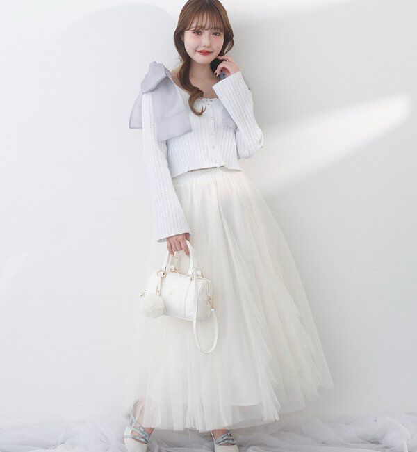  「チュールフリルロングスカート」|スカート|