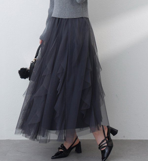 「チュールフリルロングスカート」|スカート|