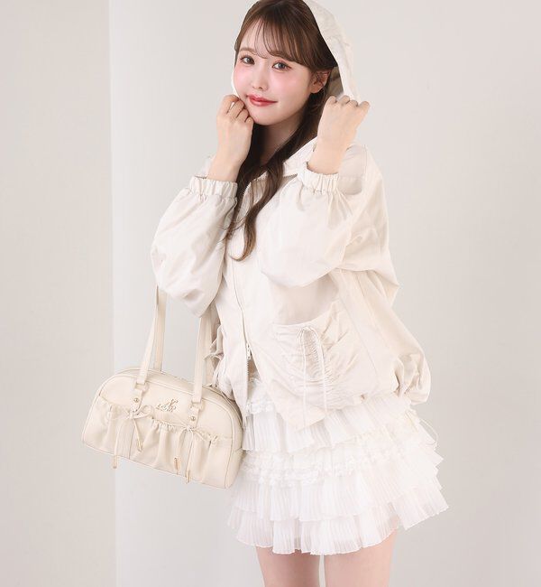  「ドロストリボンポケット付きマウンテンパーカー」|ダウンベスト・ベスト|