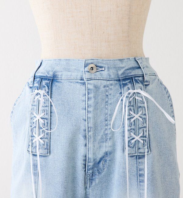  「【Denim Collection】レースアップデニムパンツ/SMサイズ展開あり」|その他|