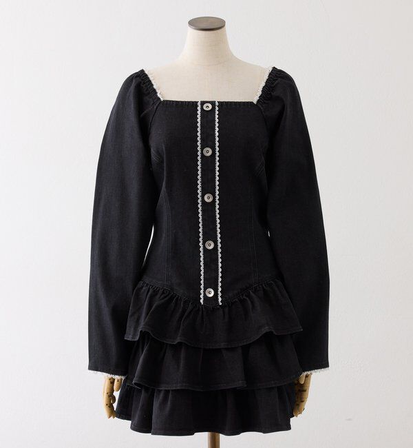  「【Denim Collection】ティアードミニワンピ」|ワンピース|