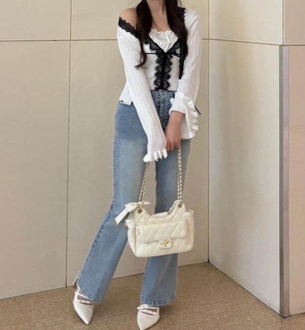  「レース付きニットビスチェ」|ニット・セーター|