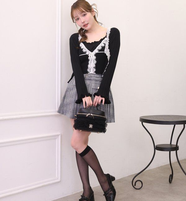  「レース付きニットビスチェ」|ニット・セーター|