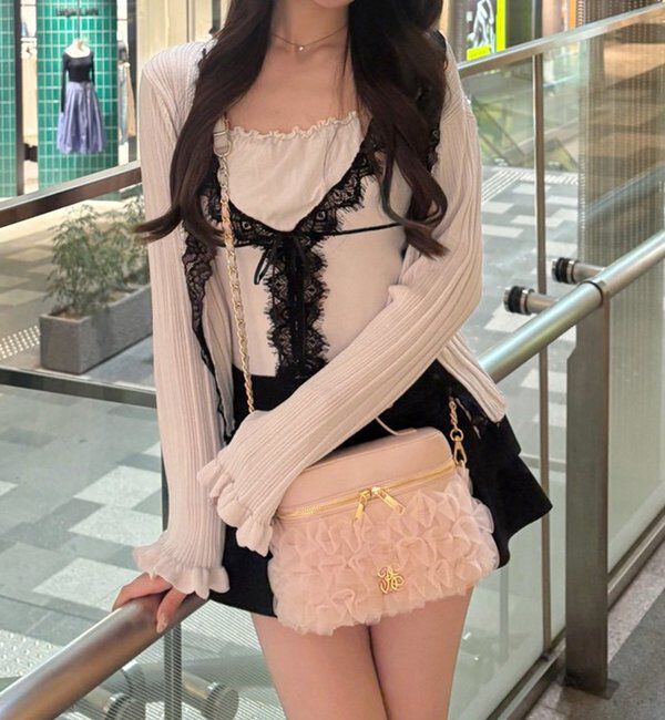  「レース付きニットビスチェ」|ニット・セーター|