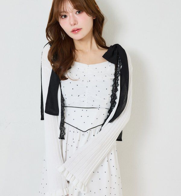  「カーディガンセット配色ワンピース」|ワンピース|