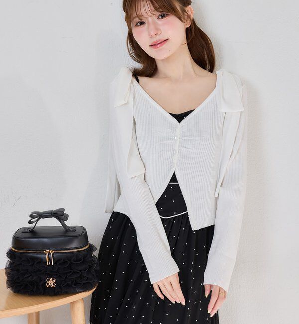  「カーディガンセット配色ワンピース」|ワンピース|