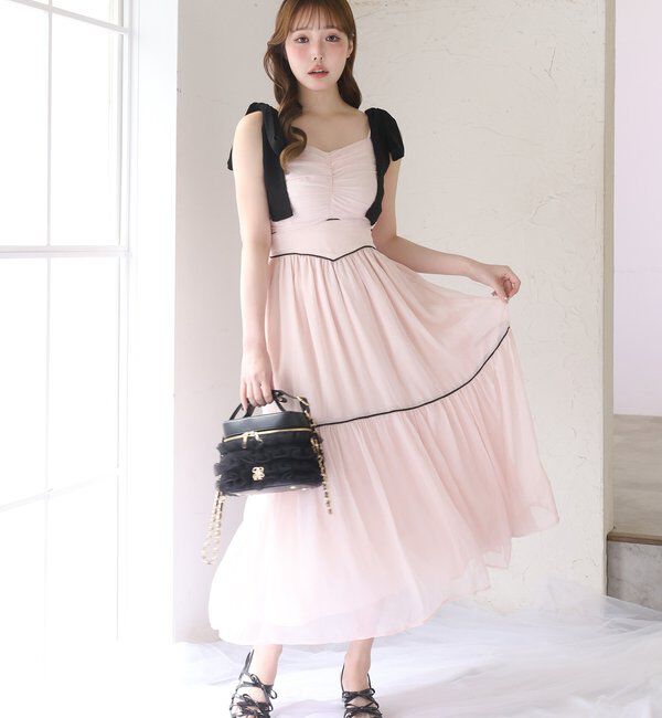  「カーディガンセット配色ワンピース」|ワンピース|