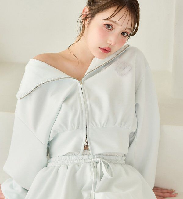  「チュールロゴパーカー」|プルオーバー|サックスブルー