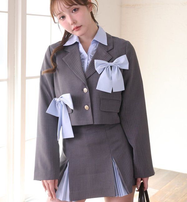  「【セットアップ可能】配色プリーツスカート/SMサイズ展開あり」|スカート|