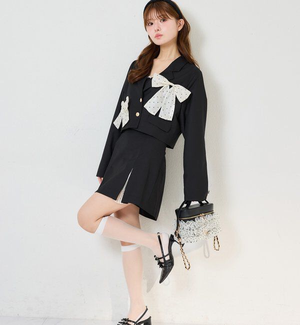  「【セットアップ可能】配色プリーツスカート/SMサイズ展開あり」|スカート|