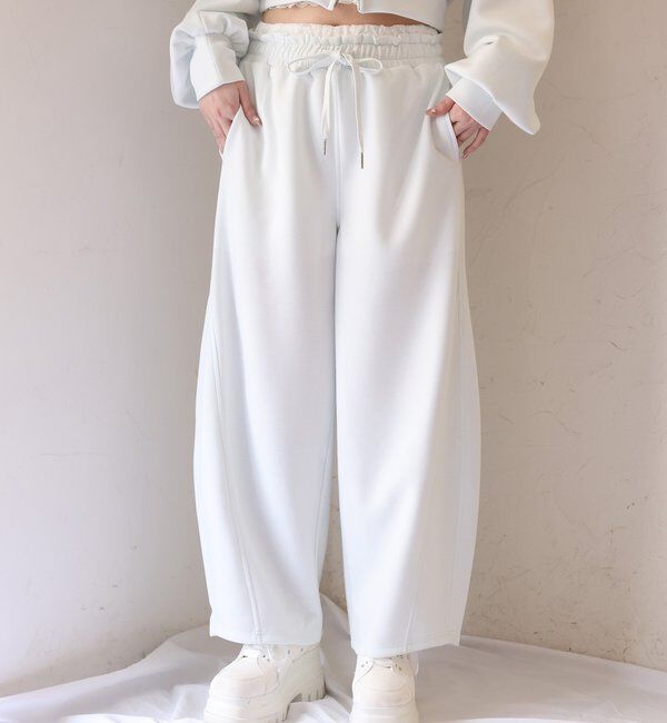  「【セットアップ可能】ウエストレースカットパンツ」|その他|サックスブルー