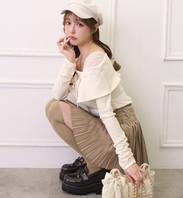  「【SMサイズ展開あり】ダブルベルト付きプリーツミニスカ－ト」|スカート|