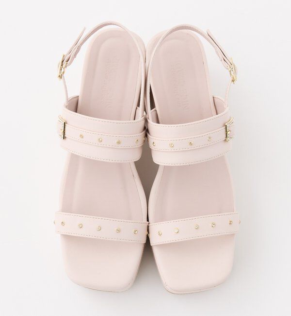  「ビジュー付キルティングソールサンダル」|その他|