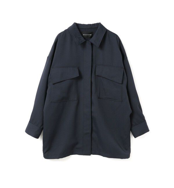 mizuiro ind「mizuiro ind ワークワイドシャツジャケット」|テーラードジャケット|ネイビー