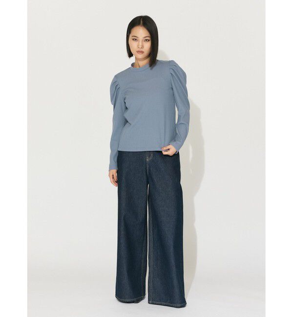 MIDIUMISOLID「MIDIUMISOLID for Ladies パワーショルダーリブプルオーバー」|Tシャツ・カットソー|