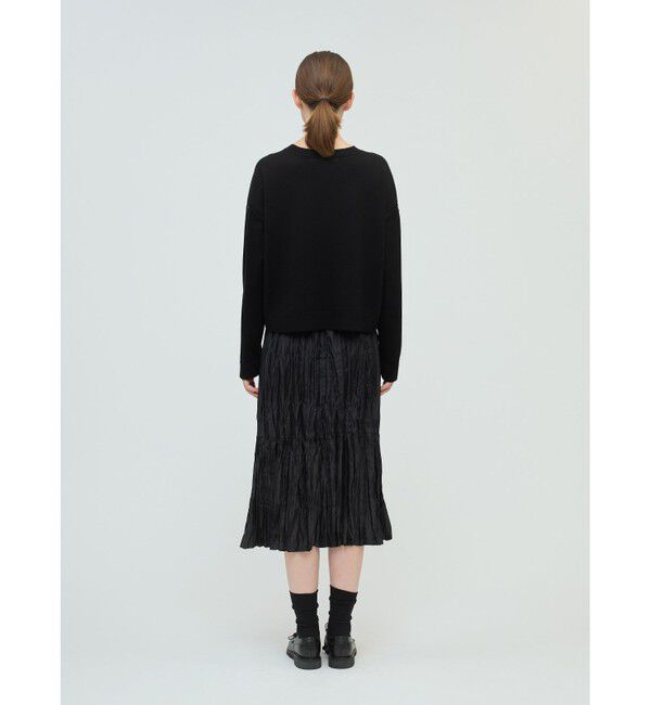 mizuiro ind「mizuiro ind サテンワッシャープリーツスカート」|スカート|