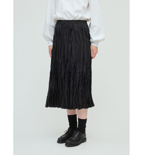 mizuiro ind「mizuiro ind サテンワッシャープリーツスカート」|スカート|