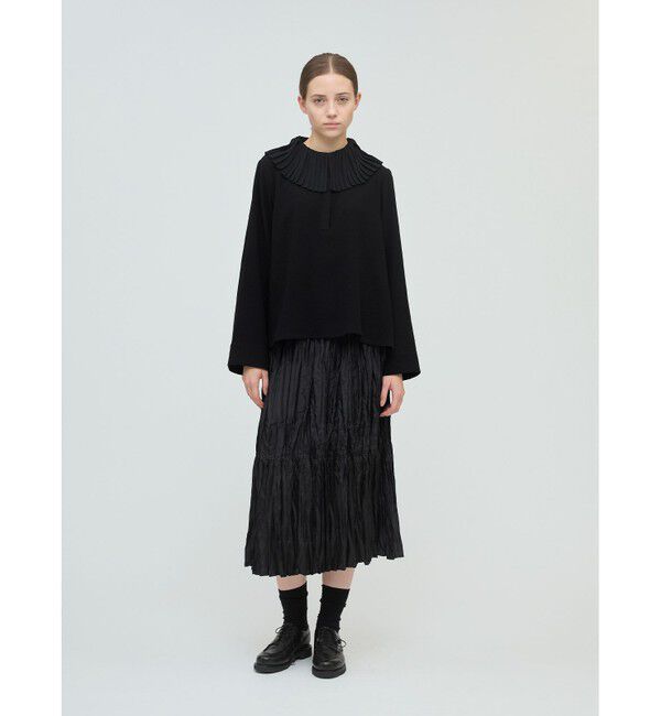 mizuiro ind「mizuiro ind サテンワッシャープリーツスカート」|スカート|