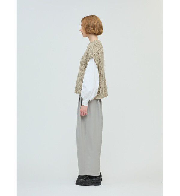 mizuiro ind「mizuiro ind シアーケーブル柄ベスト」|ベスト・ジレ|