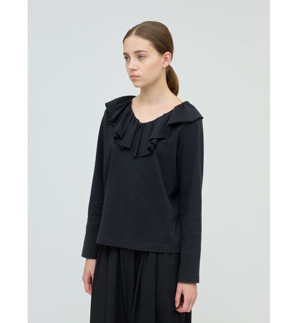 mizuiro ind「mizuiro ind フリルカラーロングスリーブプルオーバー」|Tシャツ・カットソー|