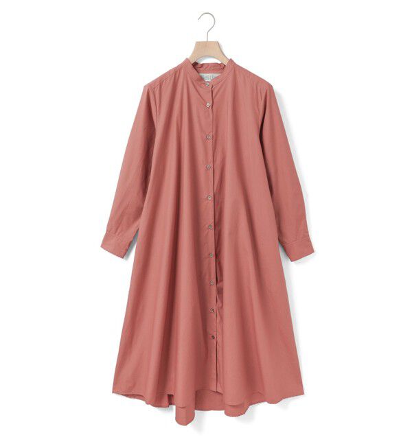MidiUmi「MidiUmi Aラインバンドカラーシャツワンピース」|ワンピース|ピンク