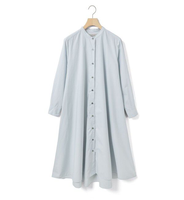 MidiUmi「MidiUmi Aラインバンドカラーシャツワンピース」|ワンピース|サックスA