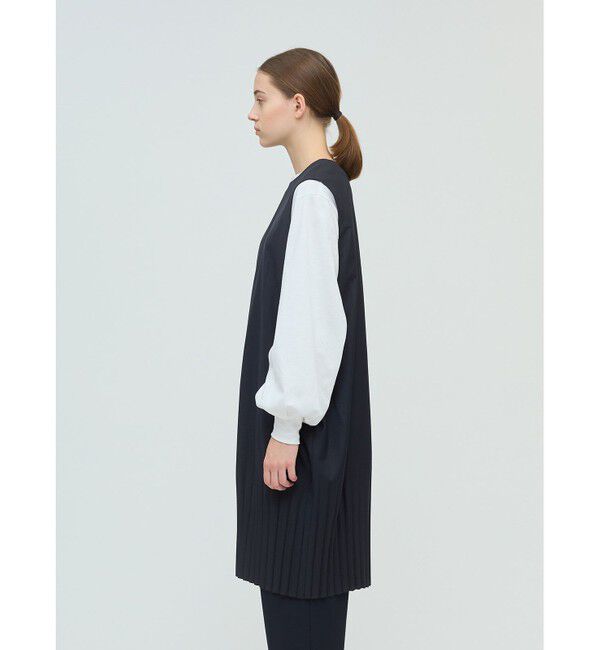 mizuiro ind「mizuiro ind プリーツヘムノースリーブワンピース」|ワンピース|