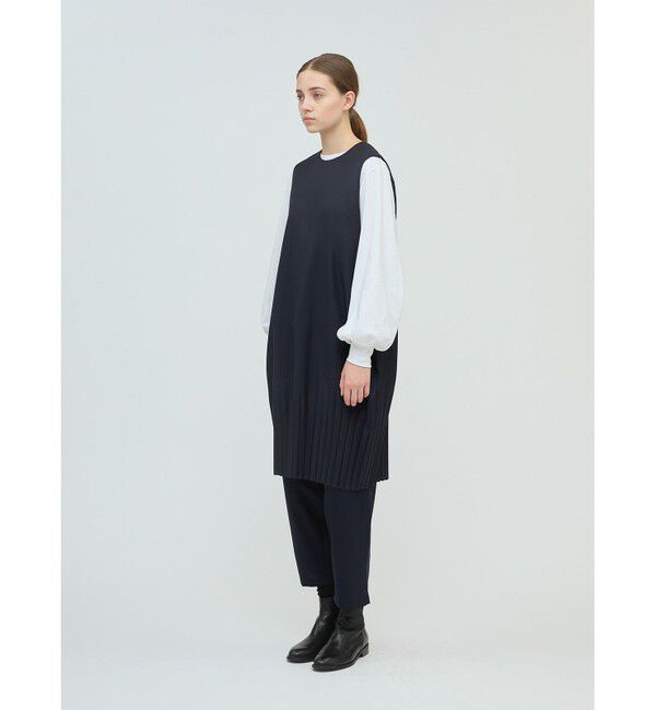 mizuiro ind「mizuiro ind プリーツヘムノースリーブワンピース」|ワンピース|